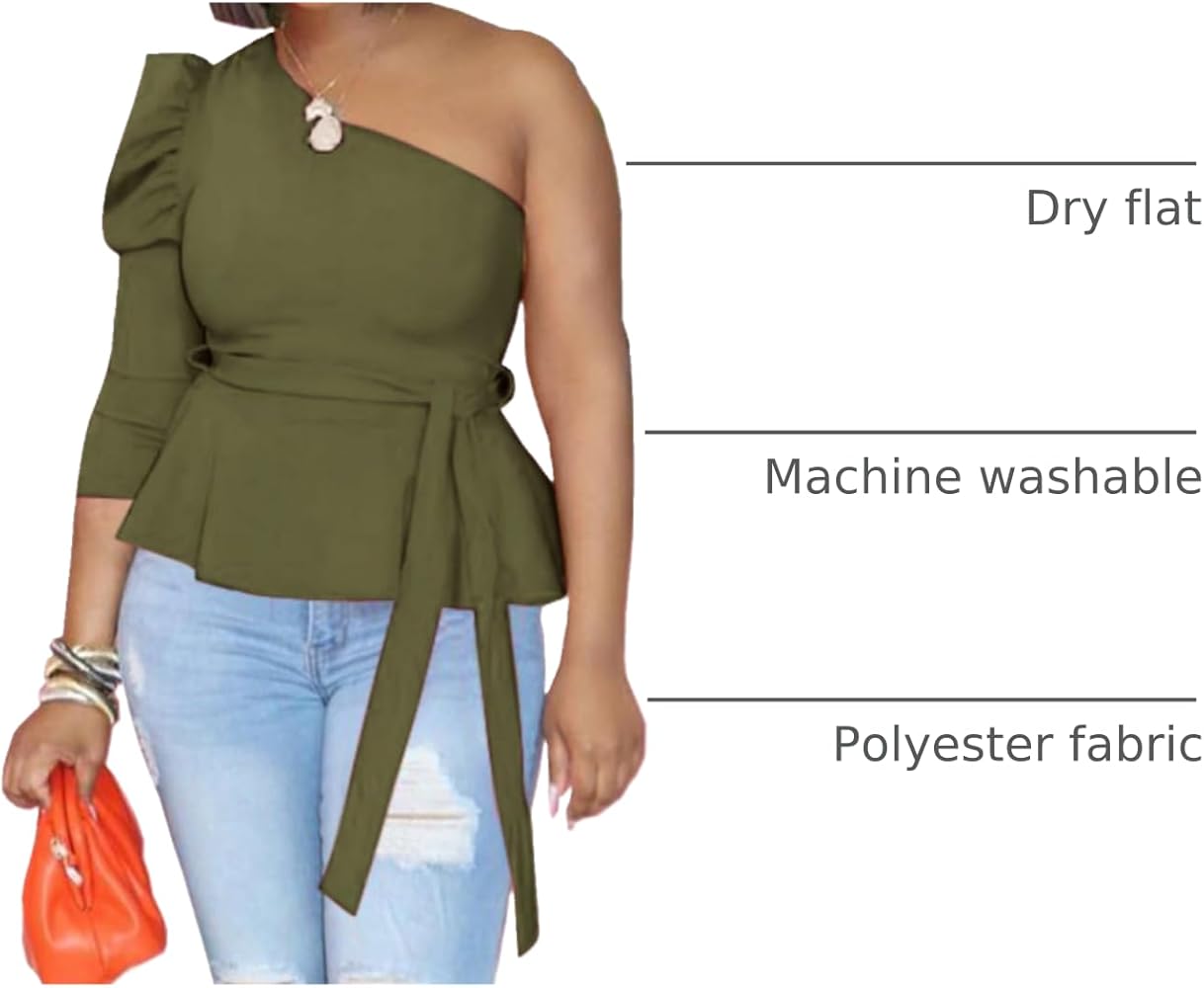 Women Ruffle High Low Asymmetrical Bodycon Peplum Tops